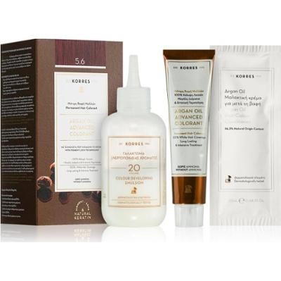 Korres Argan Oil trwała farba do włosów z olejkiem arganowym odcień 5.6 Red Light Brown 50 ml