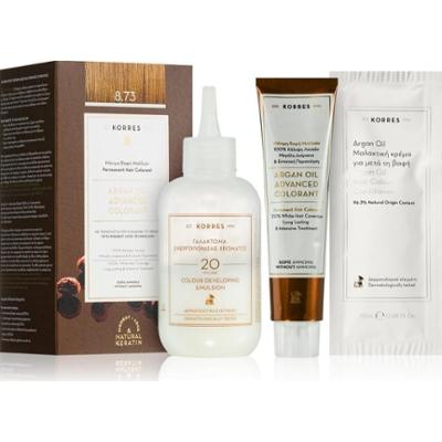 Korres Argan Oil trwała farba do włosów z olejkiem arganowym odcień 8.73 Golden Caramel 50 ml