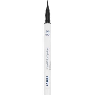 Korres Liquid Color Eyeliner eyeliner wodoodporny w markerze odcień 01 Black 1 ml