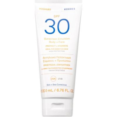 Korres Yoghurt Sunscreen emulsja do opalania do twarzy i ciała SPF 30 200 ml