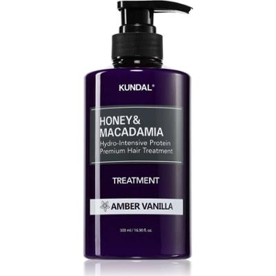 KUNDAL Honey & Macadamia Amber Vanilla pielęgnacja intensywnie nawilżająca do włosów zniszczonych 500 ml