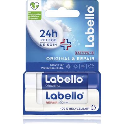Labello Original & Repair regenerujący balsam nawilżający do ust 2x4.8 g
