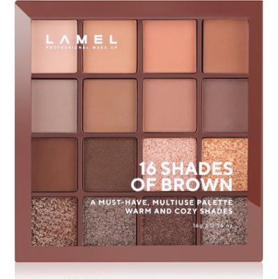 LAMEL 16 Shades Of Brown paleta cieni do powiek 16 g