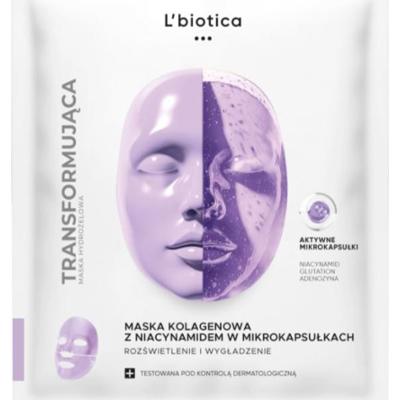 L’biotica Transforming Collagen Mask with Niacinamide in Microcapsules maseczka kolagenowa z efektem rozświetlającym 1 szt.