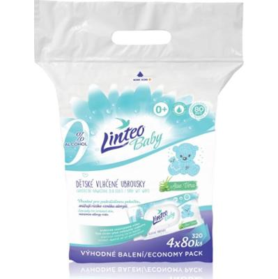 Linteo Baby Pure & Fresh delikatne nawilżane chusteczki dla dzieci duże opakowanie 4x80 szt.