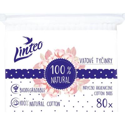 Linteo Natural Cotton Buds patyczki higieniczne w woreczku 80 szt.