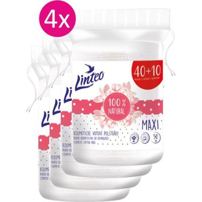 Linteo Natural Cotton Pads waciki do demakijażu 40 + 10ks x 4