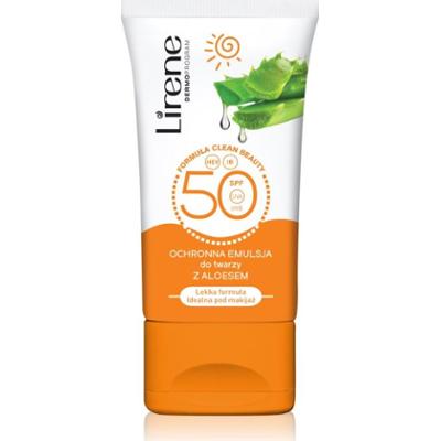 Lirene Sun care emulsja ochronna na dzień na twarz i szyję aloe vera spf 50 50 ml