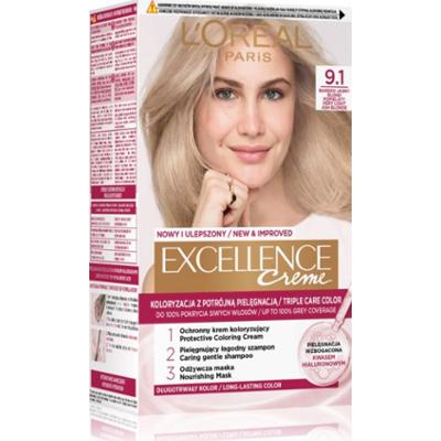 L’Oréal Paris Excellence Cool Creme farba do włosów odcień 9.1 Bardzo jasny blond popielaty 1 szt.