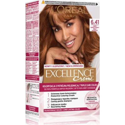 L’Oréal Paris Excellence Cool Creme farba do włosów odcień 6.41 Jasny bursztynowy brąz 1 szt.