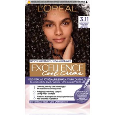 L’Oréal Paris Excellence Cool Creme farba do włosów odcień 3.11 Ultrapopielaty ciemny brąz 1 szt.