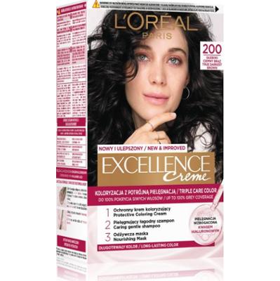 L’Oréal Paris Excellence Cool Creme farba do włosów odcień 200 Głęboki Ciemny Brąz 1 szt.