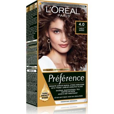 L’Oréal Paris Préférence Cool Blondes farba do włosów odcień 4.0 Hnědá 1 szt.