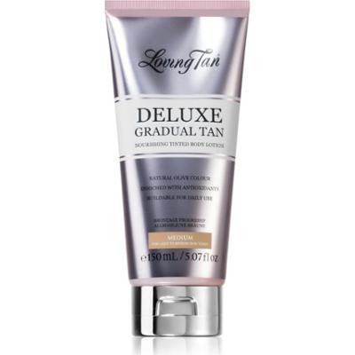 Loving Tan Deluxe Gradual Tan odżywcze mleczko do ciała podkreślający opaleniznę odcień Medium 150 ml