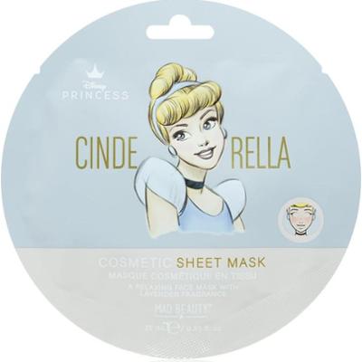 Mad Beauty Disney Princess Cinderella maska łagodząca w płacie o zapachu lawendy 25 ml