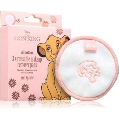 Mad Beauty Lion King Simba płatki do demakijażu z mikrofibry wielokrotnego użytku 3 szt.
