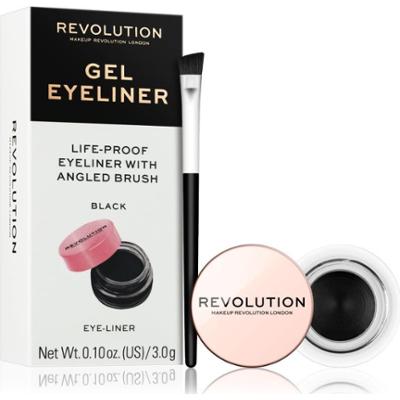 Revolution Gel Eyeliner Pot eyeliner w żelu z pędzelkiem odcień Black 3 g
