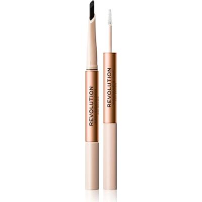 Revolution Fluffy Brow Filter Duo dwustronna kredka do brwi do utrwalenia kształtu odcień Ash Brown 0.12 g