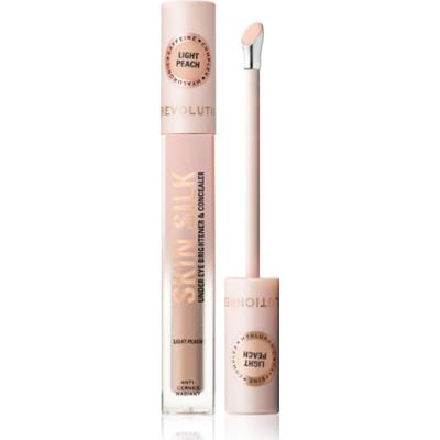 Revolution Skin Silk Under Eye Brightener & Concealer korektor rozjaśniający odcień Light Peach 4 ml