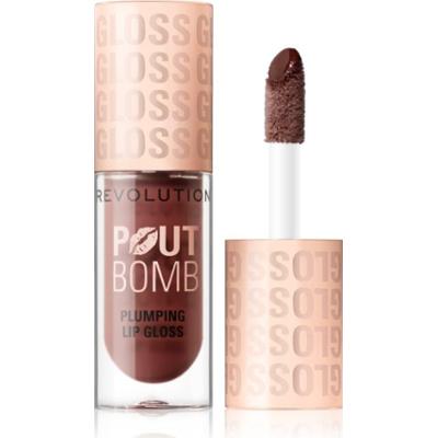 Revolution Pout Bomb błyszczyk do ust z efektem powiększenia odcień Espresso Cool Nude 4.6 ml