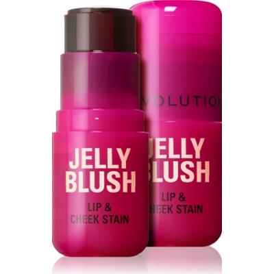 Revolution Jelly Blush róż do policzków w sztyfcie do ust i policzków odcień Cherry Red 5.5 g