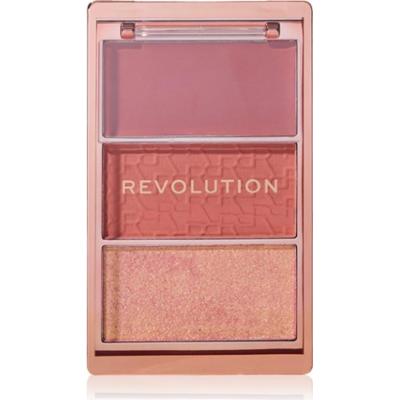 Revolution Blush Icon Palette paleta róży odcień Aura Points Rose 9.8 g