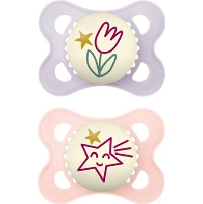 MAM Original Night 0m+ smoczek Purple/ Pink 2 szt.