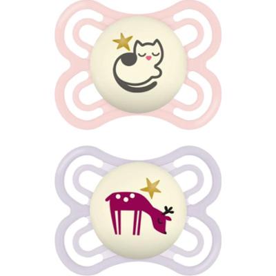 MAM Perfect Night 0+ months smoczek Pink/ Purple 2 szt.