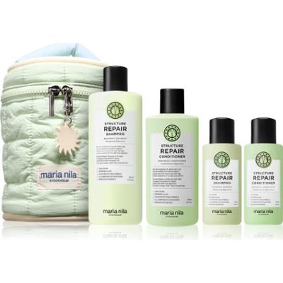 Maria Nila Structure Repair Beauty Bag zestaw upominkowy do włosów suchych i zniszczonych 4 szt.