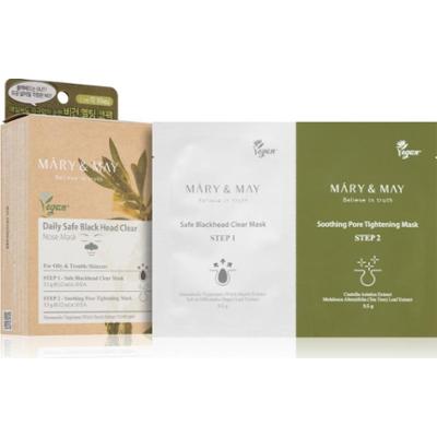Mary&May Daily Safe Black Head Clear Nose Mask plaster oczyszczający na zatkane pory na nosie do dwufazowej pielęgnacji skóry 2x10 szt.