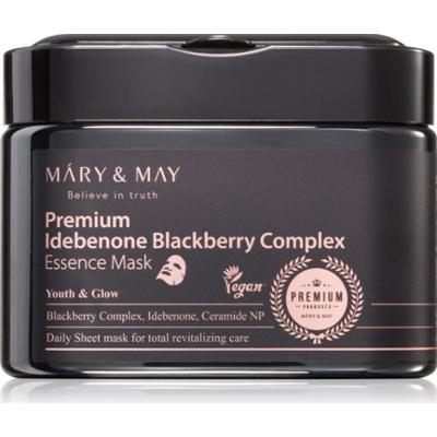 Mary&May Premium Idebenone Blackberry Complex Essence Mask maska nawilżająca w płacie z efektem wzmacniającym duże opakowanie 20 szt.