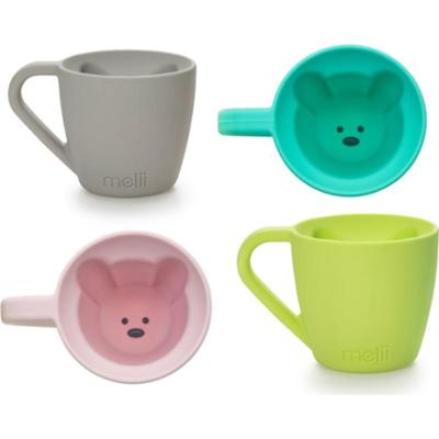 Melii Silicone Bear Mug kubek Blue & Mint 2x145 ml