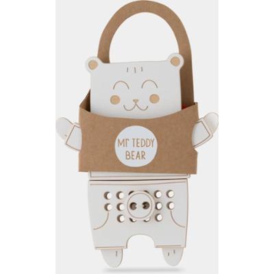 Milin Wooden Lacing Toy Mr. Teddy zabawka edukacyjna 22 cm x 17 cm x 0,7 cm 1 szt.