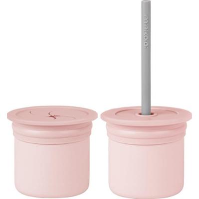 Minikoioi Sip+Snack Set komplet naczyń dla dzieci Pinky Pink / Powder Grey 1 szt.