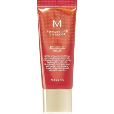 Missha M Perfect Cover krem BB z bardzo wysokim filtrem UV małe opakowanie odcień No. 25 Warm Beige SPF 42/PA+++ 20 ml