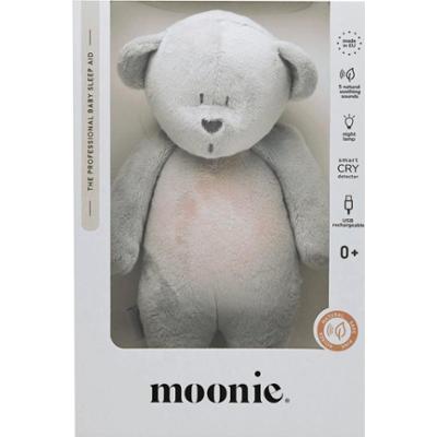 Moonie Bear 2.0 Organic Silver przytulanka do spania z melodią 1 szt.
