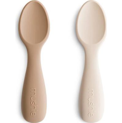 Mushie Toddler Starter Spoons łyżeczka Natural/ Shifting Sand 12m+ 2 szt.