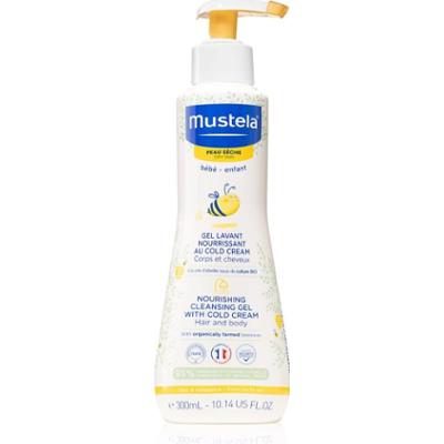 Mustela Bébé Dry Skin odżywczy żel oczyszczający zawierający krem ochronny odbudowujący barierę skórną dla dzieci od urodzenia 300 ml