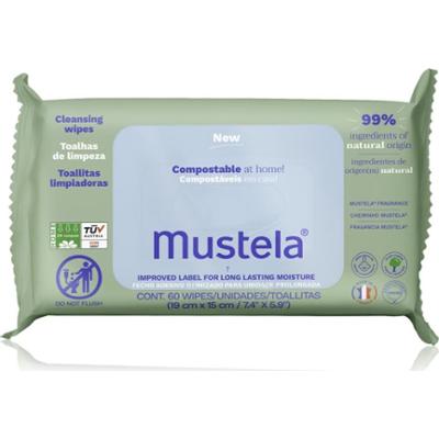 Mustela Compostable at Home Cleansing Wipes chusteczki oczyszczające perfumowany dla dzieci od urodzenia 60 szt.