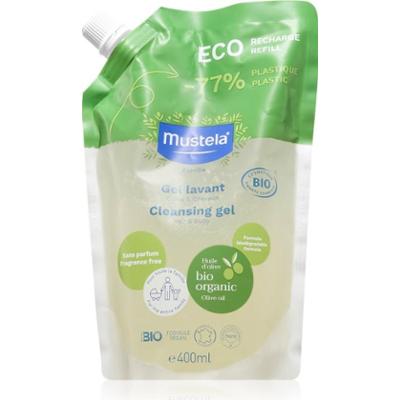 Mustela BIO żel do mycia ciała i włosów dla dzieci od urodzenia napełnienie 400 ml