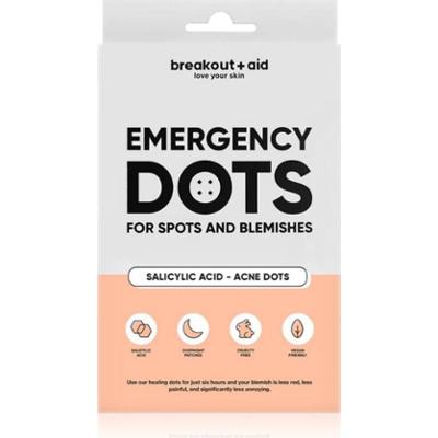 breakout + aid Emergency Dots For Spots and Blemishes miejscowa pielęgnacja przeciwtrądzikowa do twarzy, dekoltu i pleców z kwasem salicylowym 72 szt.