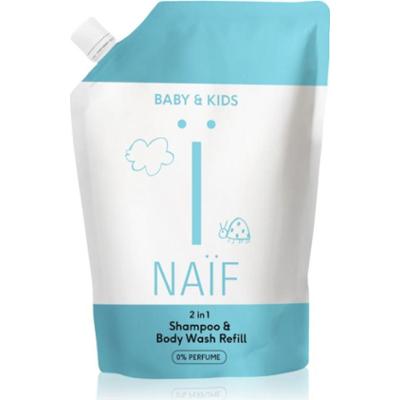 Naif Baby & Kids 2-in-1 żel do mycia i szampon dla dzieci nieperfumowany Reffil 500 ml