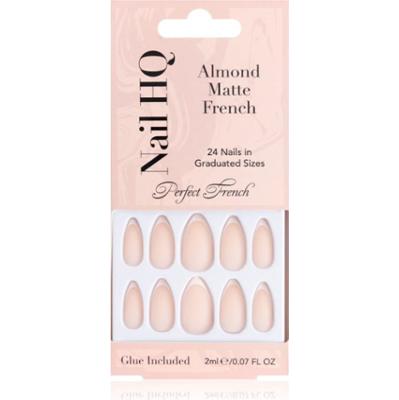 Nail HQ Almond Matte French sztuczne paznokcie z klejem 24 szt.