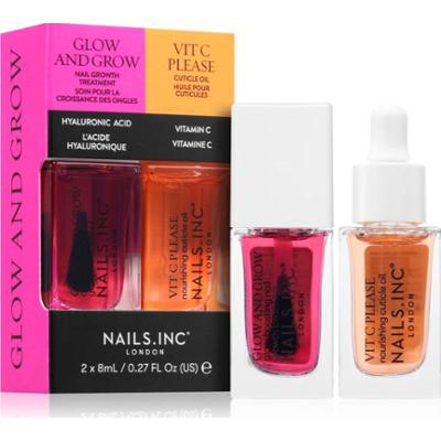 Nails Inc. Glow and Grow & Vit C Please zestaw lakierów do paznokci o działaniu odżywczym