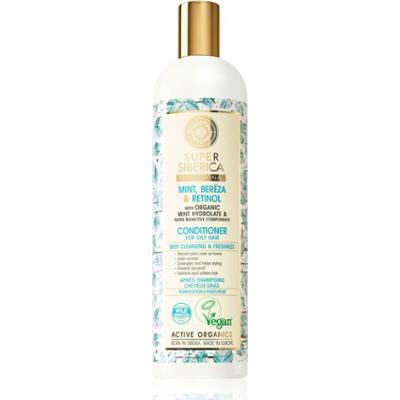 Natura Siberica Mint, Bereza & Retinol balsam odświeżający do włosów przetłuszczających 400 ml