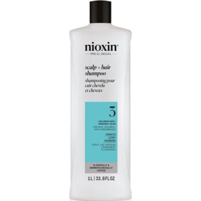 Nioxin System 3 Scalp + Hair Shampoo szampon oczyszczający do włosów przerzedzonych, farbowanych 1000 ml