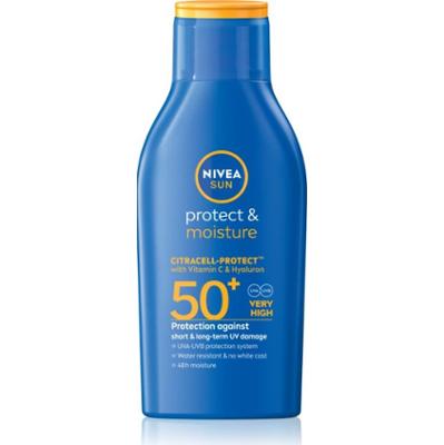 NIVEA SUN Protect & Moisture nawilżające mleczko do opalania SPF 50+ 100 ml
