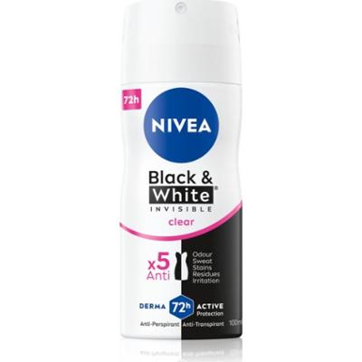 NIVEA Invisible Black & White Clear antyperspirant w sprayu dla kobiet 100 ml