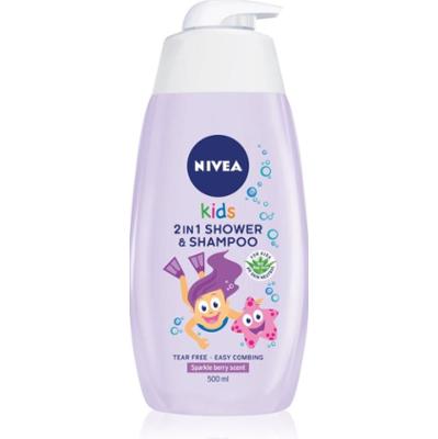 NIVEA Kids Sparkle Berry delikatny żel pod prysznic i szampon dla dzieci 3 w 1 500 ml