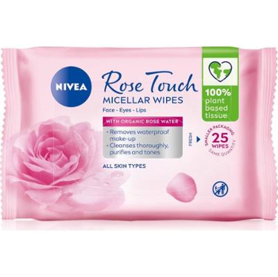 NIVEA Micellar Rose Touch oczyszczające chusteczki micelarne do twarzy 25 szt.
